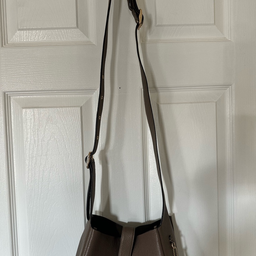Coach Hadley Crossbody Brown Pebbled Leather Gold/Stone - Picture 6 of 6